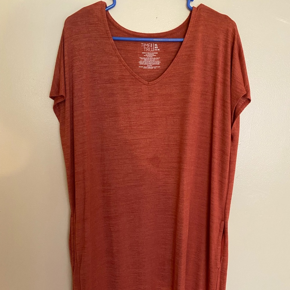Burnt orange MIDI T-shirt style dress